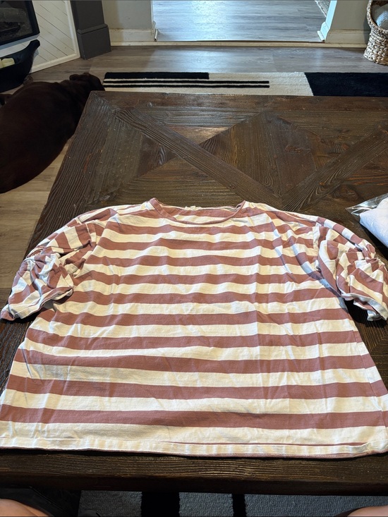 easel Tops - easel Girls' Pink and White Striped Tee